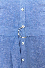 Robe midi en lin avec ceinture