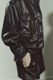 Blouson court effet cuir