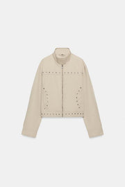Veste effet délavé à clous