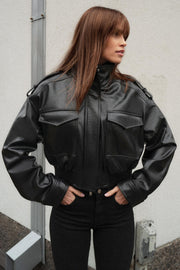 Blouson effet cuir à passants