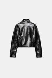 Veste courte effet cuir