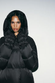 Anorak matelassé 70 % duvet, 30 % plumes, à capuche et gants, déperlant
