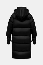 Anorak matelassé 70 % duvet, 30 % plumes, à capuche et gants, déperlant