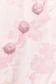 Top satiné en jacquard à boutons