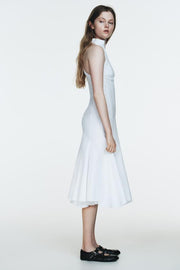 Robe midi dos-nu godets