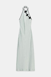 Robe midi en jacquard à brandebourgs