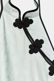 Robe midi en jacquard à brandebourgs
