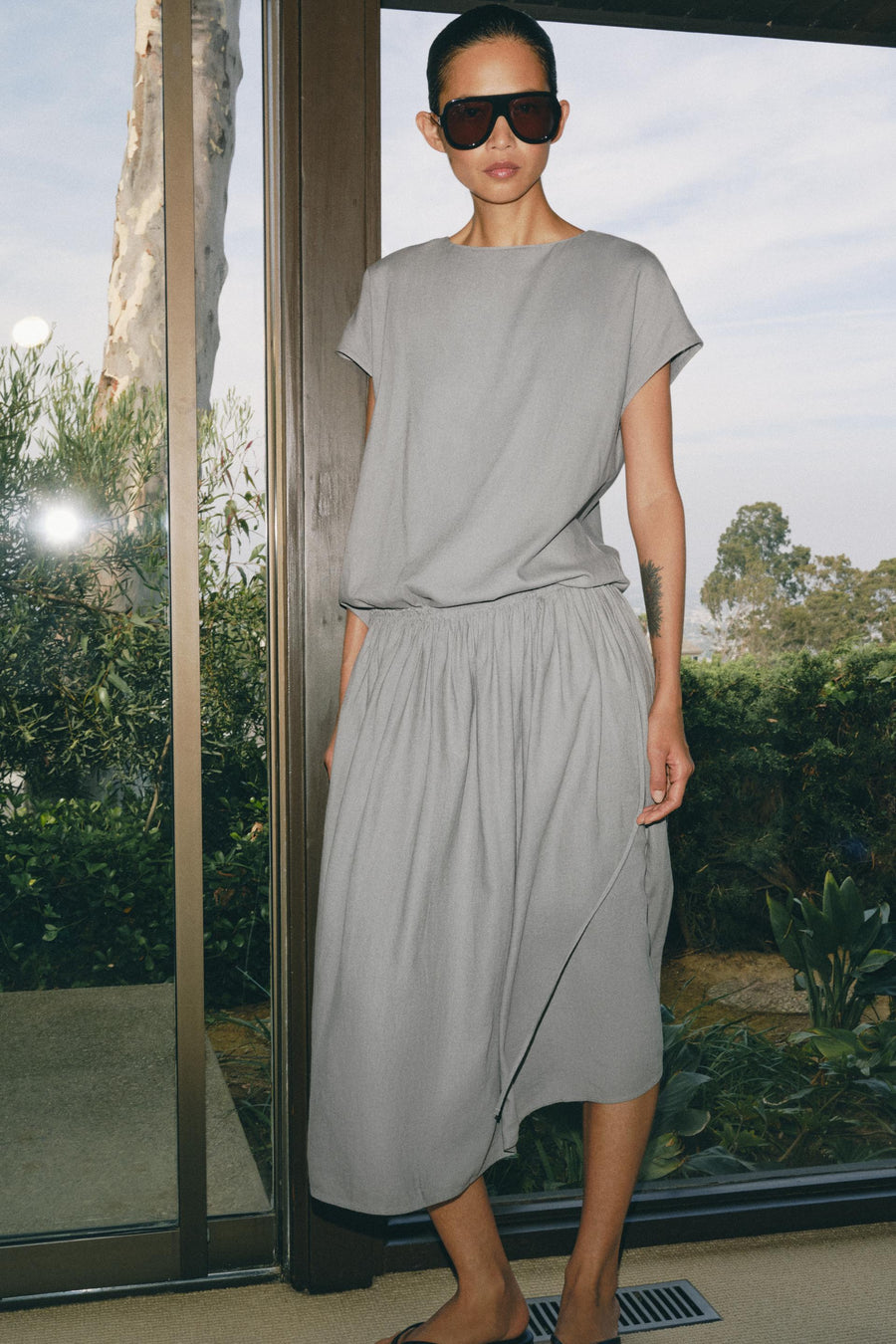 Robe midi en lin ZW Collection