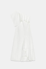 Robe asymétrique à volants en mélange de lin ZW Collection