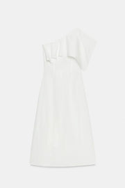 Robe asymétrique à volants en mélange de lin ZW Collection