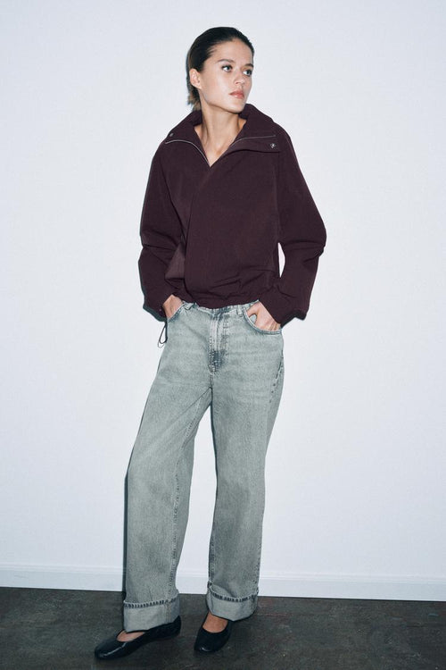 Bomber oversize à fermeture zippée