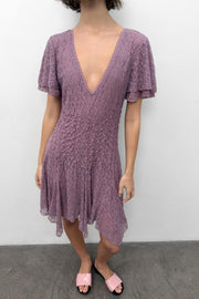 Robe en dentelle à fronces