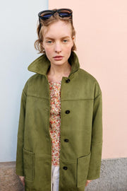 Manteau effet suédine