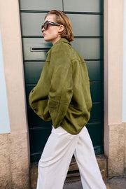 Manteau effet suédine
