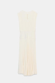 Robe midi plissée avec ceinture