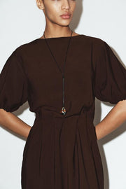 Robe midi fluide à plis