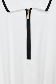 Robe midi contrastée plissée