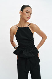 Top dos-nu peplum