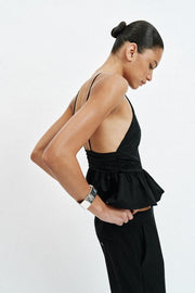 Top dos-nu peplum