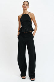 Top dos-nu peplum