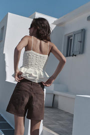 Top smocké peplum