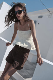 Top smocké peplum