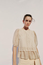 Top contrasté au crochet