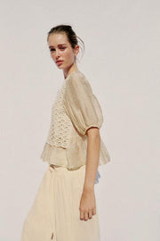 Top contrasté au crochet