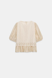 Top contrasté au crochet
