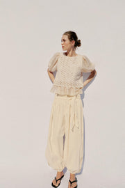 Top contrasté au crochet