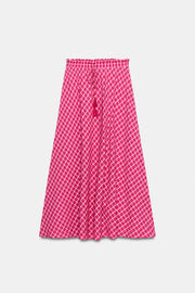 Jupe midi à carreaux