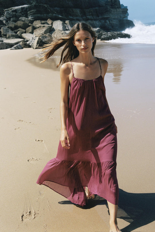 Robe fluide à perles