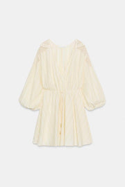 Robe mini contrastée au crochet