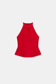 Top dos-nu peplum