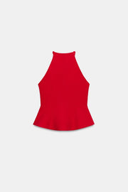 Top dos-nu peplum
