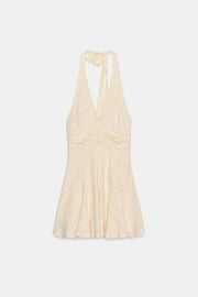 Robe courte texturée dos-nu