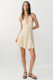 Robe courte texturée dos-nu