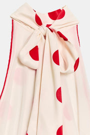 Robe midi dos-nu à pois