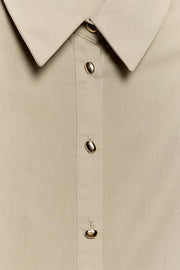 Robe midi en popeline avec ceinture