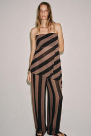 Pantalon texturé à rayures