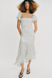 Robe midi à pois
