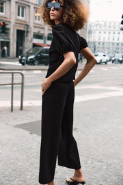 Top à manches bouffantes