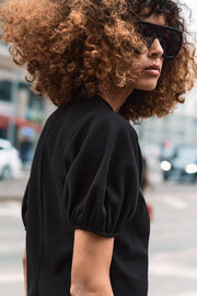Top à manches bouffantes
