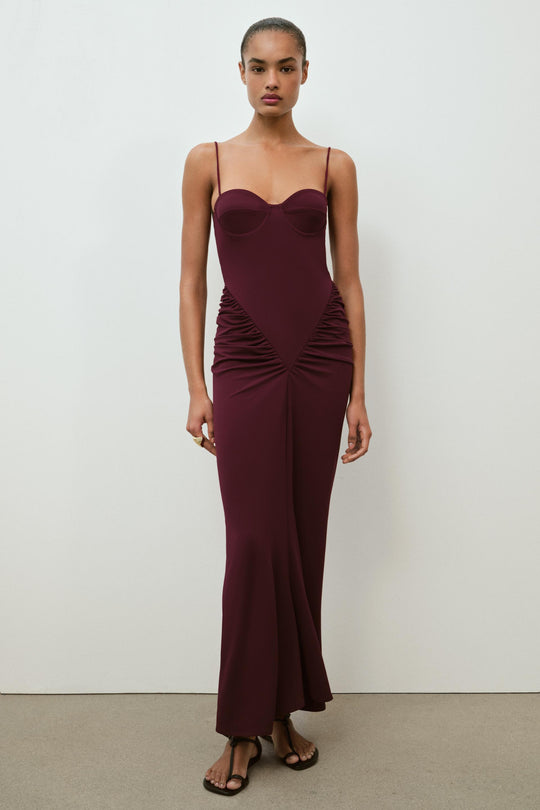Robe corset drapée