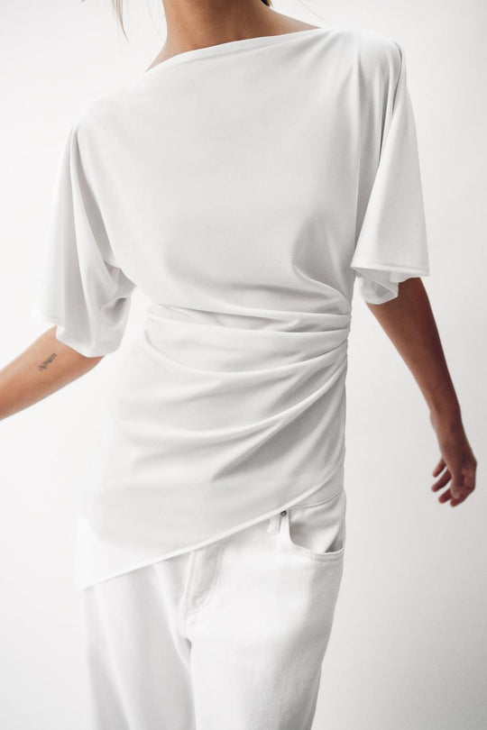 Top drapé asymétrique