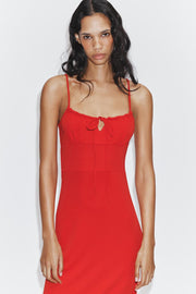 Robe midi fluide à bretelles