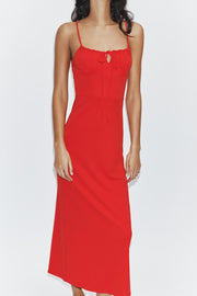 Robe midi fluide à bretelles