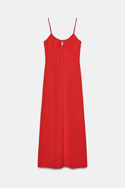 Robe midi fluide à bretelles