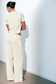 Pantalon droit texturé