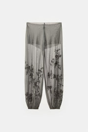 Pantalon bouffant brodé